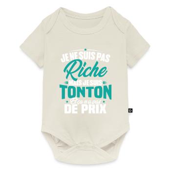 Je ne suis pas riche mais je suis tonton - Body à manches courtes Premium Bébé - blanc cassé - Devant