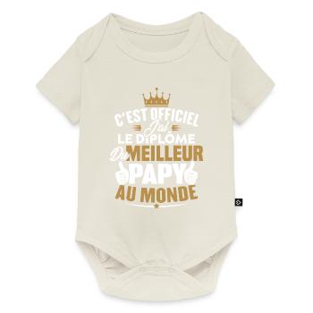 Meilleur papy au monde - Body à manches courtes Premium Bébé - blanc cassé - Devant
