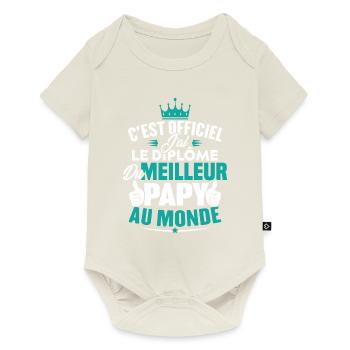 Meilleur papy au monde - Body à manches courtes Premium Bébé - blanc cassé - Devant