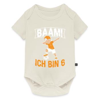 BÄÄM Ich bin 6 Dabbing Geburtstagsshirt 6 Jahre Ju - Baby Premium Kurzarmbody - Naturweiß - Vorne