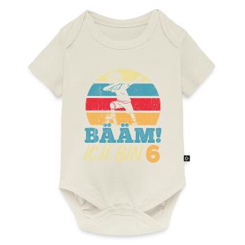 BÄÄM Ich bin 6 Dabbing Geburtstagsshirt 6 Jahre Ju - Baby Premium Kurzarmbody - Naturweiß - Vorne