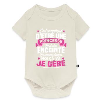 Une Princesse et Enceinte - Body à manches courtes Premium Bébé - blanc cassé - Devant