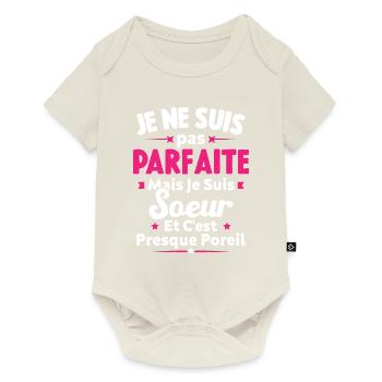 je suis Soeur - Body à manches courtes Premium Bébé - blanc cassé - Devant