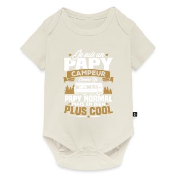Un papy campeur comme un papy normal - Body à manches courtes Premium Bébé - blanc cassé - Devant