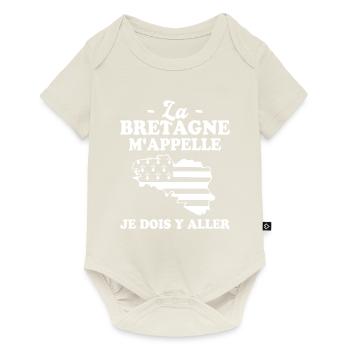 La bretagne m'appelle humour breton homme - Body à manches courtes Premium Bébé - blanc cassé - Devant