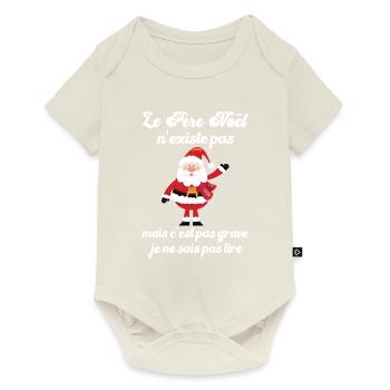 le père noël n'existe pas - Body à manches courtes Premium Bébé - blanc cassé - Devant