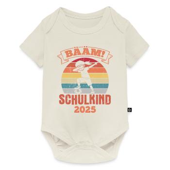 BÄÄM SCHULKIND 2025- Schulkind Schulanfang Grundsc - Baby Premium Kurzarmbody - Naturweiß - Vorne