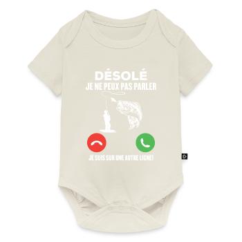 Je ne peux pas parler, je suis sur une autre ligne - Body à manches courtes Premium Bébé - blanc cassé - Devant