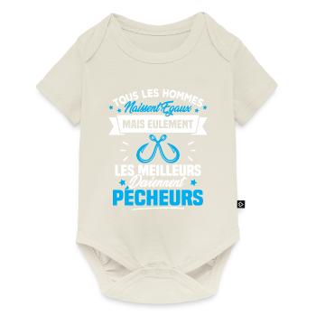 Les meilleurs hommes deviennent Pêcheurs - Body à manches courtes Premium Bébé - blanc cassé - Devant