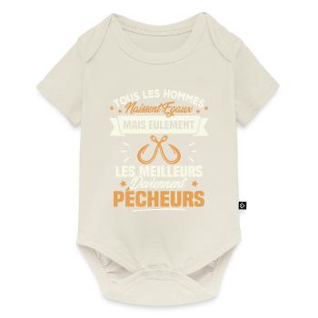 Les meilleurs hommes deviennent Pêcheurs - Body à manches courtes Premium Bébé - blanc cassé - Devant