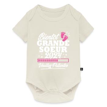 Bientôt grande soeur 2024 - Body à manches courtes Premium Bébé - blanc cassé - Devant