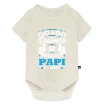 Voici à quoi ressemble le meilleur papi du monde - Body à manches courtes Premium Bébé - blanc cassé - Devant