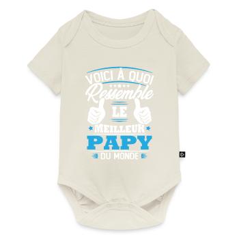 Voici à quoi ressemble le meilleur papy du monde - Body à manches courtes Premium Bébé - blanc cassé - Devant