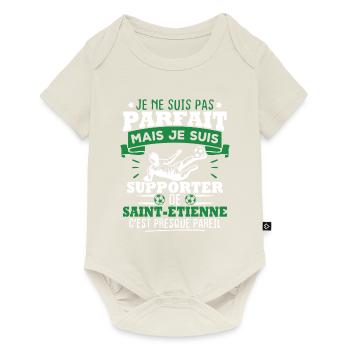 Je suis supporter de Saint Étienne - Body à manches courtes Premium Bébé - blanc cassé - Devant
