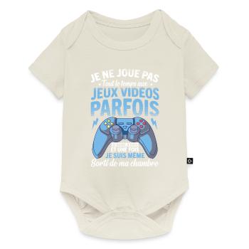 Je ne joue pas tout le temps aux jeux vidéos - Body à manches courtes Premium Bébé - blanc cassé - Devant