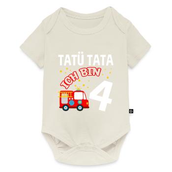 Tatü Tata - Ich bin 4 - Feuerwehr Feuerwehrauto Ge - Baby Premium Kurzarmbody - Naturweiß - Vorne