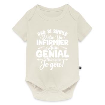 Pas facile d'être une infirmière aussi géniale - Body à manches courtes Premium Bébé - blanc cassé - Devant