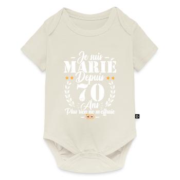 Je suis marié depuis 70 ans, Cadeau 70 mariage - Body à manches courtes Premium Bébé - blanc cassé - Devant