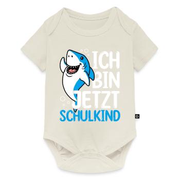 Schulkind Hai Design Schule Spruch Schulstart Schü - Baby Premium Kurzarmbody - Naturweiß - Vorne