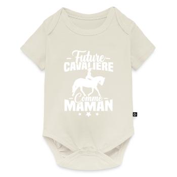 Future cavalière comme maman - Body à manches courtes Premium Bébé - blanc cassé - Devant