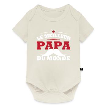 Le meilleur papa du monde personnalisés - Body à manches courtes Premium Bébé - blanc cassé - Devant