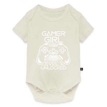 Gamer Girl Level 12 Unlocked Gaming Gamer Birthday - Baby Premium Kurzarmbody - Naturweiß - Vorne