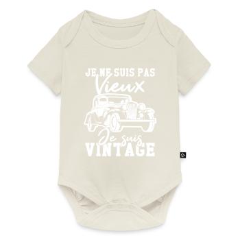 Je ne suis pas vieux je suis vintage - Body à manches courtes Premium Bébé - blanc cassé - Devant