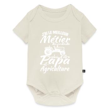 Papa et agriculture - Body à manches courtes Premium Bébé - blanc cassé - Devant
