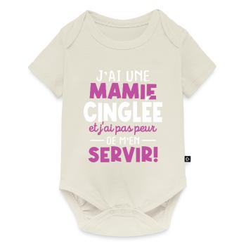 J'ai une mamie cinglée et je peux m'en servir - Body à manches courtes Premium Bébé - blanc cassé - Devant