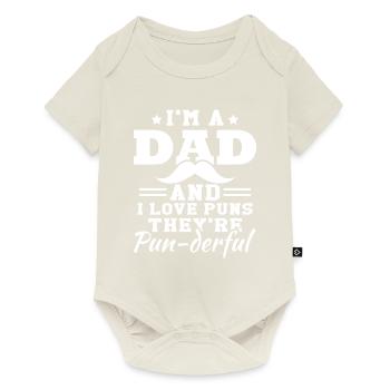 J’adore les jeux de mots | Hommes | Blague de Papa - Body à manches courtes Premium Bébé - blanc cassé - Devant