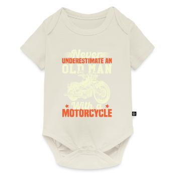 Never underestimate an old man with a motorcycle - Baby Premium short-sleeve bodysuit - off white - Front