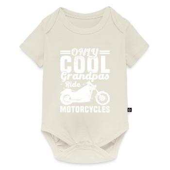 Only cool grandpa's ride motorcycle - Baby Premium short-sleeve bodysuit - off white - Front