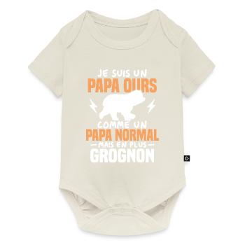 Je suis un papa ours comme un papa normal cadeau - Body à manches courtes Premium Bébé - blanc cassé - Devant