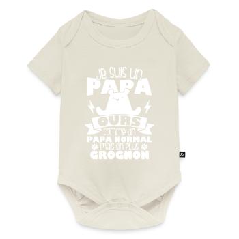 Je suis un papa ours comme un papa normal cadeau - Body à manches courtes Premium Bébé - blanc cassé - Devant