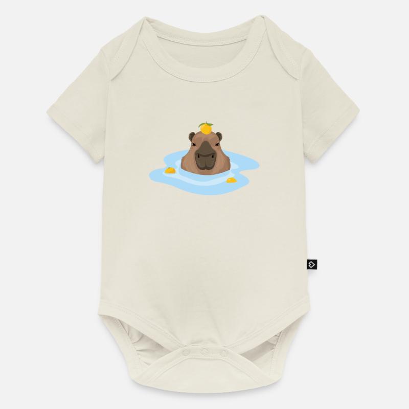 Capybara Idée cadeau Meme Capybara Capybara - Body à manches courtes Premium Bébé - blanc cassé
