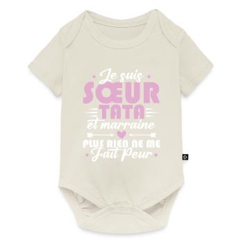 Sœur Tata et Marraine - Body à manches courtes Premium Bébé - blanc cassé - Devant
