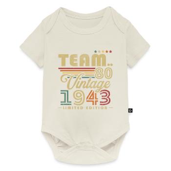 Vintage 1943 rétro cadeau d'anniversaire 80 ans - Body à manches courtes Premium Bébé - blanc cassé - Devant