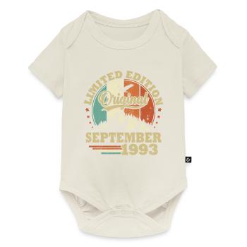 Cadeau D anniversaire Septembre 1993 Vintage Rétro - Body à manches courtes Premium Bébé - blanc cassé - Devant