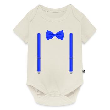 Funny Blue Bow Tie with Suspenders Perfect - Baby Premium short-sleeve bodysuit - off white - Front