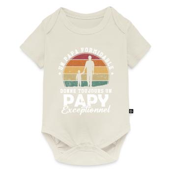Papa formidable, papy exceptionnel - Body à manches courtes Premium Bébé - blanc cassé - Devant