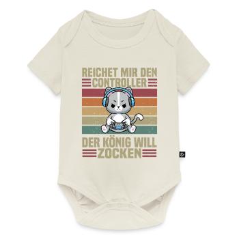 Reichet mir den Controller der König will zocken - Body à manches courtes Premium Bébé - blanc cassé - Devant