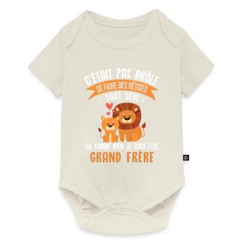 Je vais être Grand Frère - Body à manches courtes Premium Bébé - blanc cassé - Devant