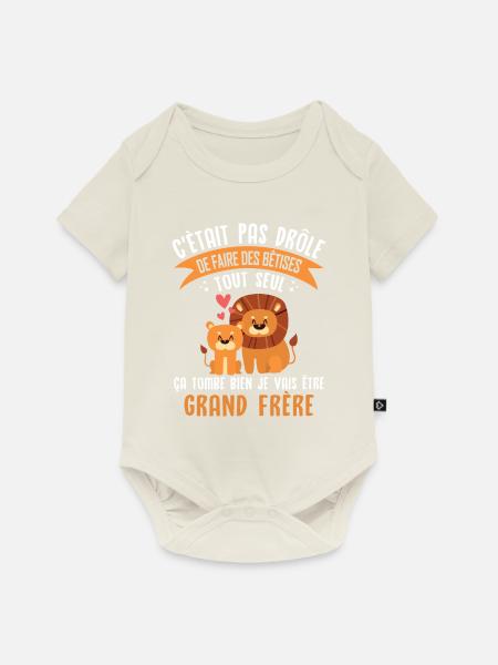 Ich werde Big Brother - Baby Premium Kurzarmbody - Naturweiß