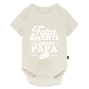 Futur bouliste comme papa - Body à manches courtes Premium Bébé - blanc cassé - Devant