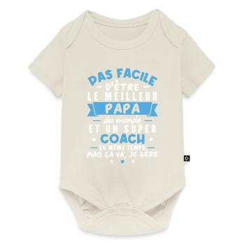 Papa et Coach - Body à manches courtes Premium Bébé - blanc cassé - Devant