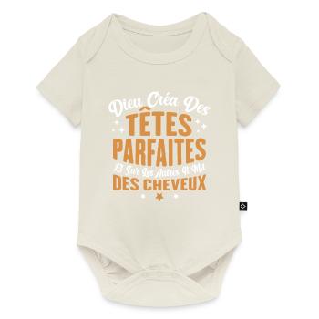 Dieu créa des têtes parfaites - Body à manches courtes Premium Bébé - blanc cassé - Devant