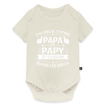 Papa et papy - Body à manches courtes Premium Bébé - blanc cassé - Devant