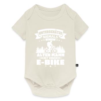 Alten mann mit einem e bike - Baby Premium Kurzarmbody - Naturweiß - Vorne