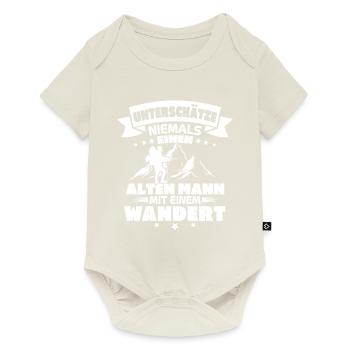 Alten mann mit einem wandert - Baby Premium Kurzarmbody - Naturweiß - Vorne