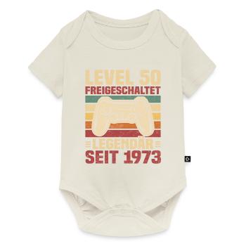 Level 50 freigeschaltet legendär seit 1973 - Baby Premium Kurzarmbody - Naturweiß - Vorne